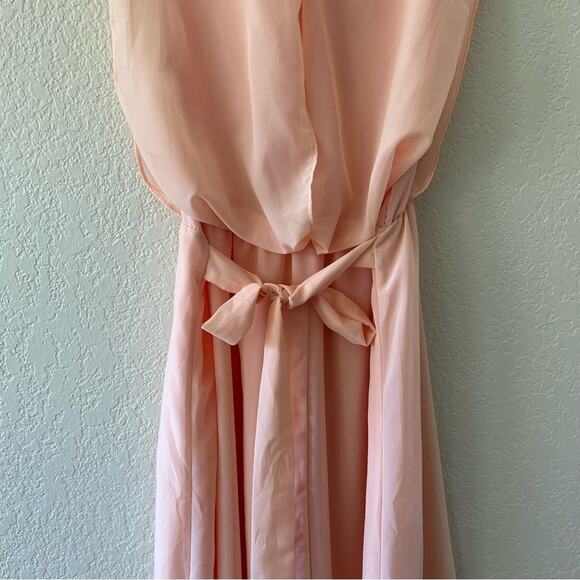 Gilli New York Light Pink Chiffon Maxi Dress Women’s Size Large - Picture 12 of 13